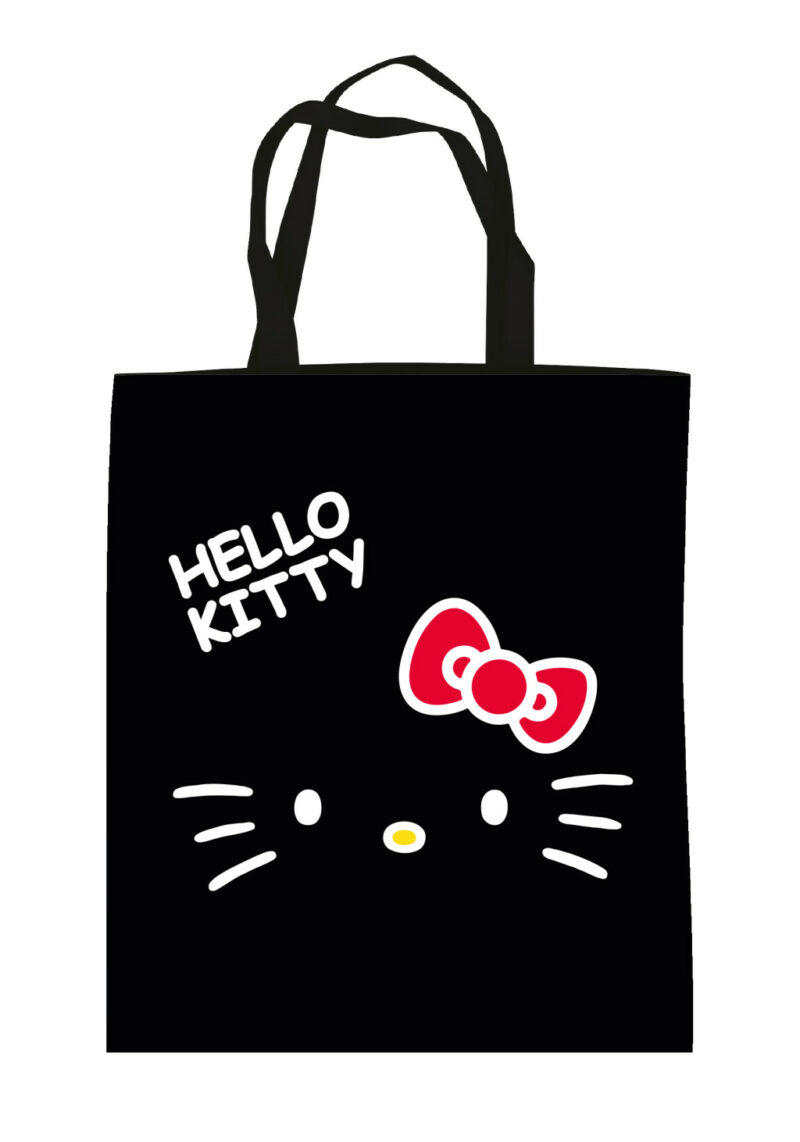 Hello Kitty Black Υφασμάτινη Τσάντα Αγορών 38×44 cm 5901075
