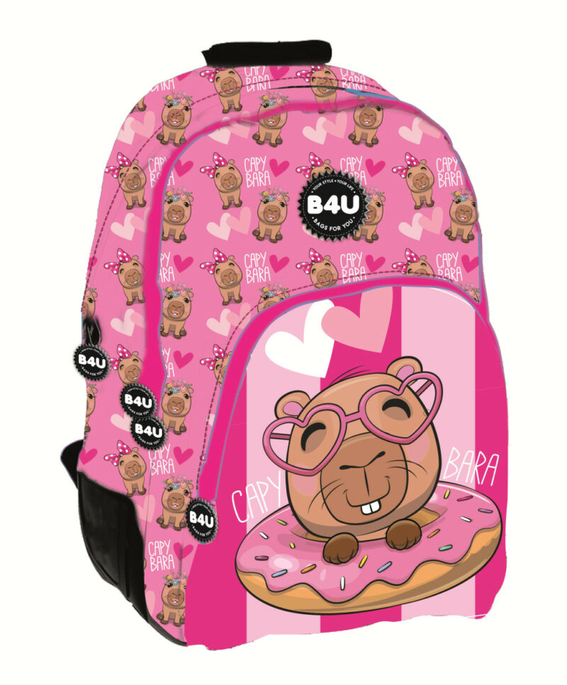 Capybara Donut Σχολική Τσάντα Πλάτης με 3 Θήκες 44×31×13 cm 5968155