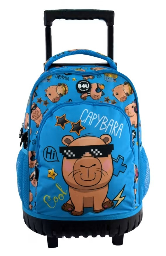 Capybara Cool Premium Σχολική Τσάντα Πλάτης Τρόλεϊ με 3 Θήκες 44×33×22 cm 5968124