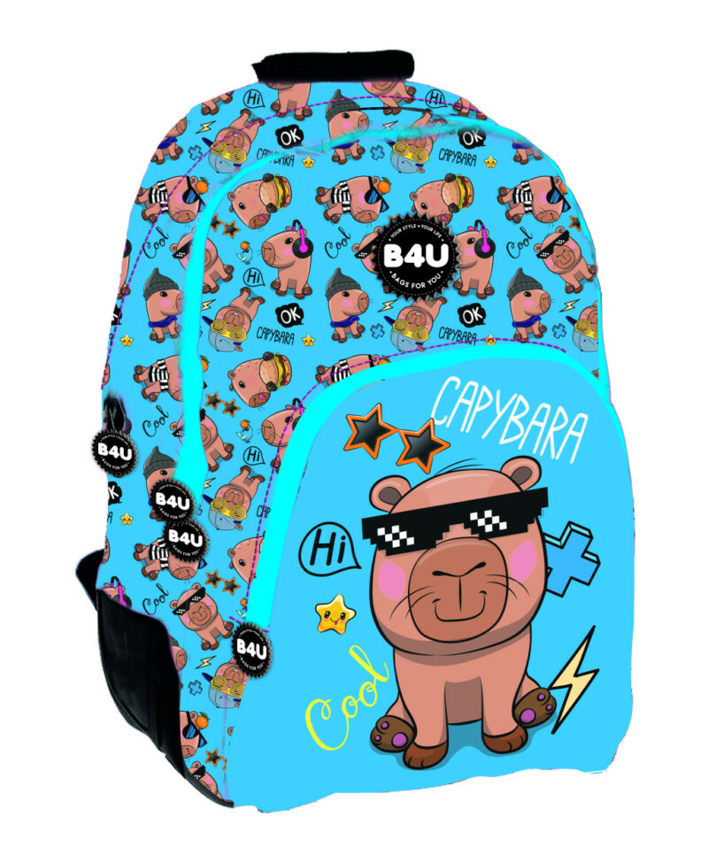 Capybara Cool Σχολική Τσάντα Πλάτης με 3 Θήκες 44×31×17 cm 5968121