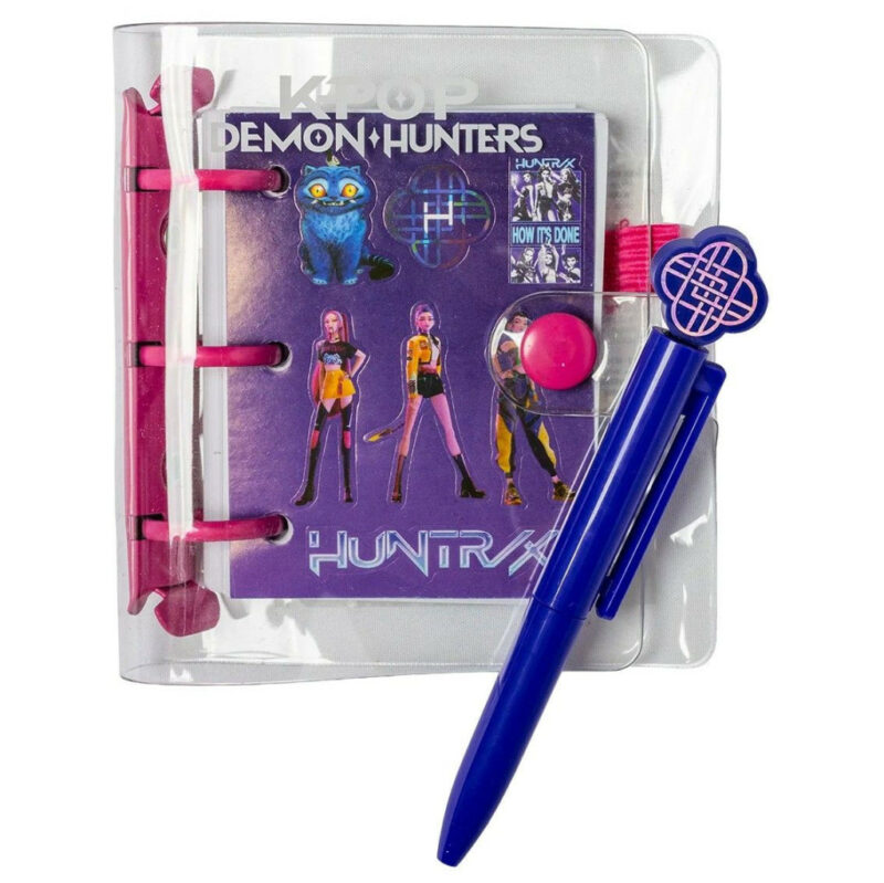K-pop Demon Hunters Purple Μίνι Σημειωματάριο με Στυλό και Αυτοκόλλητα 24×7 cm 5926443