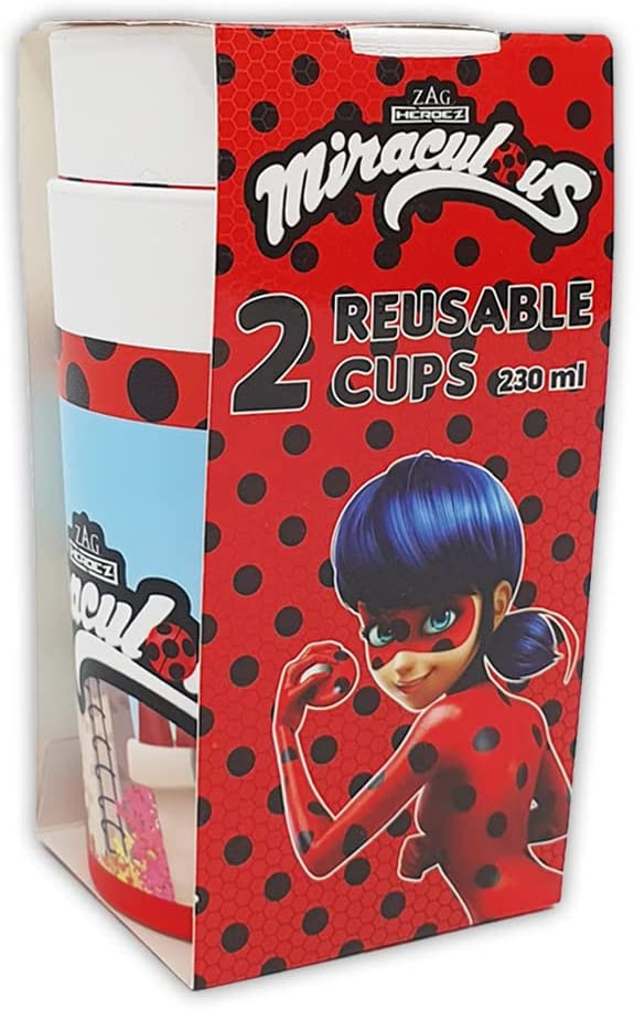 Miraculous Ladybug Hero Παιδικά Πλαστικά Ποτήρια Σετ 2 Τεμαχίων 230 ml 5884152
