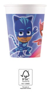 PJ Masks Trio Παιδικά Χάρτινα Ποτήρια Πάρτι Σετ 8 Τεμαχίων 200 ml FSC 5884156