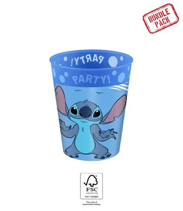 Disney Lilo and Stitch Angel micro premium plastic cup set 4 pcs 250 ml 5999667