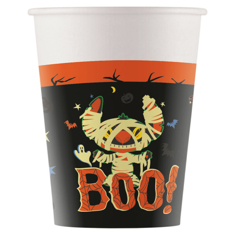 Disney Lilo and Stitch Halloween Παιδικά Χάρτινα Ποτήρια Πάρτι Σετ 8 Τεμαχίων 200 ml FSC 5886262