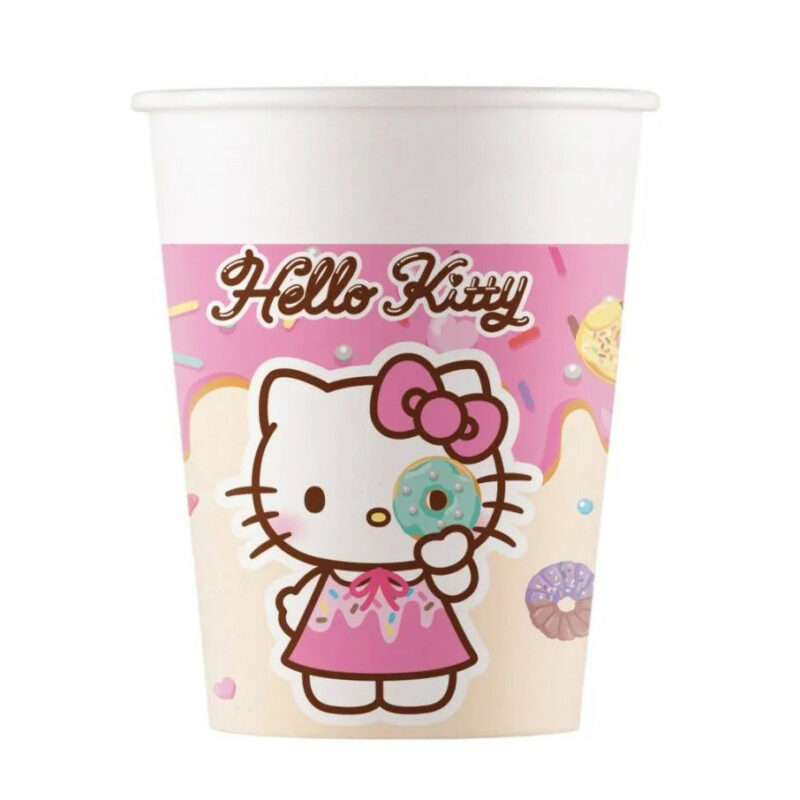 Hello Kitty Kuromi Παιδικά Χάρτινα Ποτήρια Πάρτι Σετ 8 Τεμαχίων 200 ml 5893297