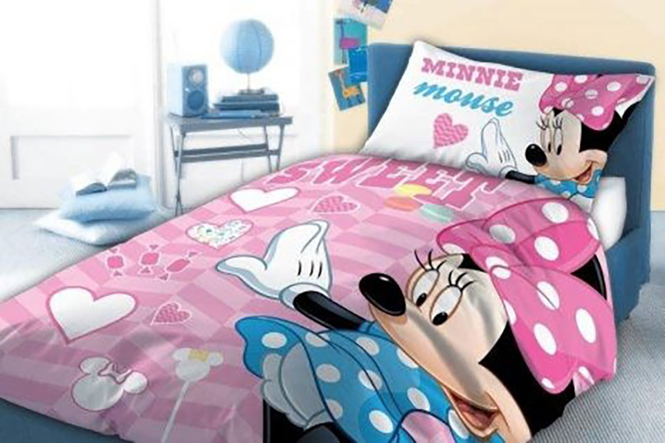 Disney Minnie Sweet Βρεφικό Βαμβακερό Σετ Παπλωματοθήκης 2 Τεμαχίων 100×135 και 40×60 cm
