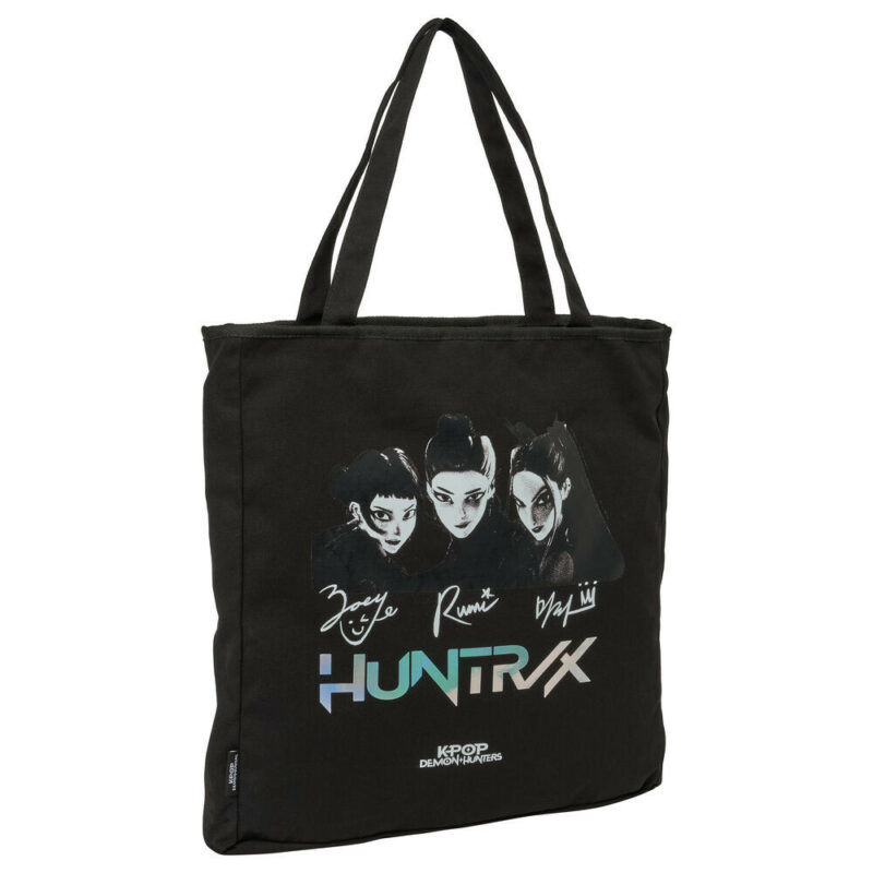 K-pop Demon Hunters Black zippered Υφασμάτινη Τσάντα Αγορών 36×6 5901136