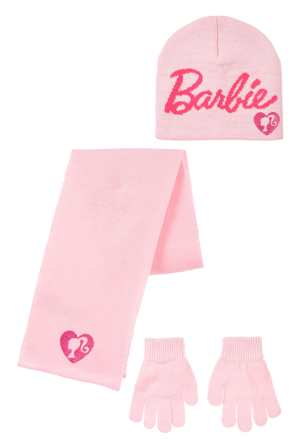 Barbie ροζ παιδικό σετ σκουφάκι