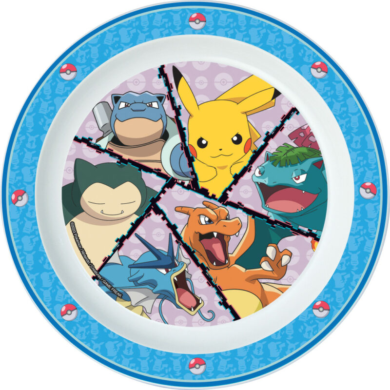 Pokémon Battle Πλαστικό πιάτο φαγητού για φούρνο μικροκυμάτων 22 cm 5896324