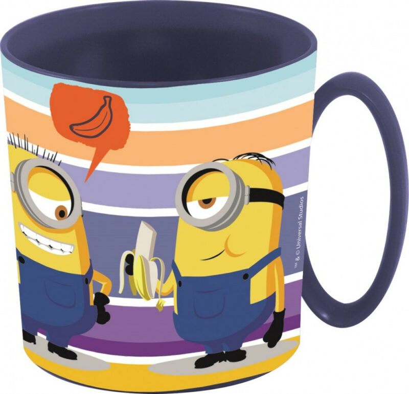 Minions Striped Παιδική πλαστική κούπα για μικροκύματα 350 ml 5896280