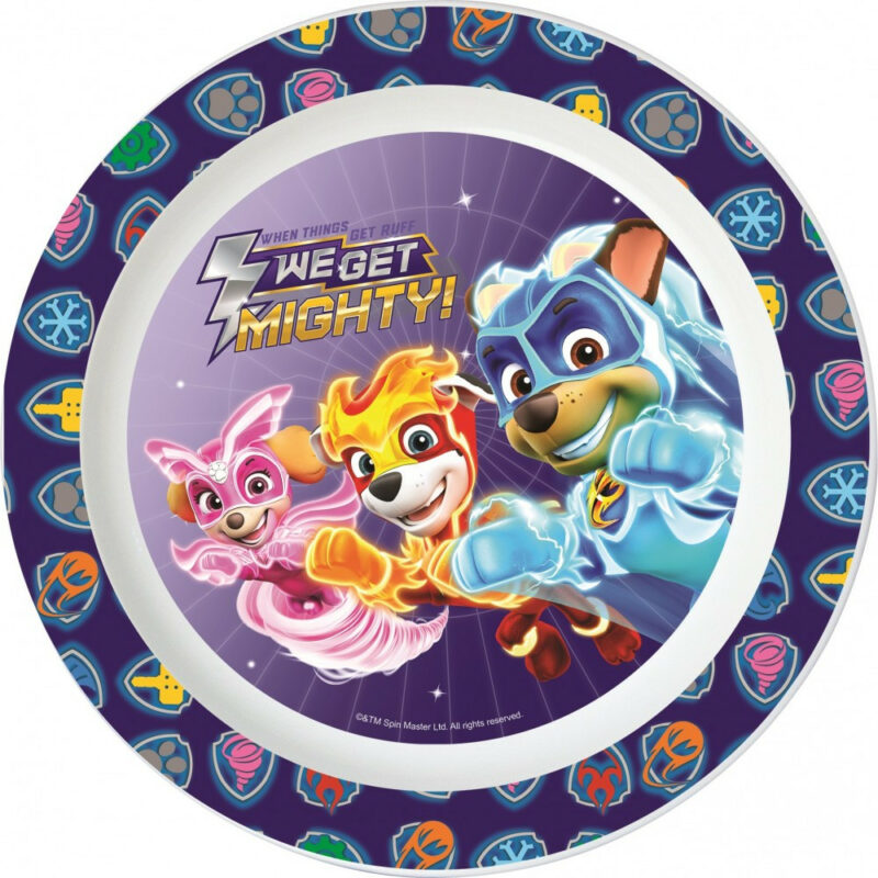 Paw Patrol Mighty Pups Πλαστικό πιάτο φαγητού για φούρνο μικροκυμάτων 22 cm 5896153