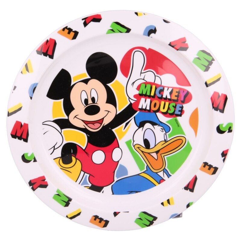 Disney Mickey Cool Summer Πλαστικό πιάτο φαγητού για φούρνο μικροκυμάτων 22 cm 5896027