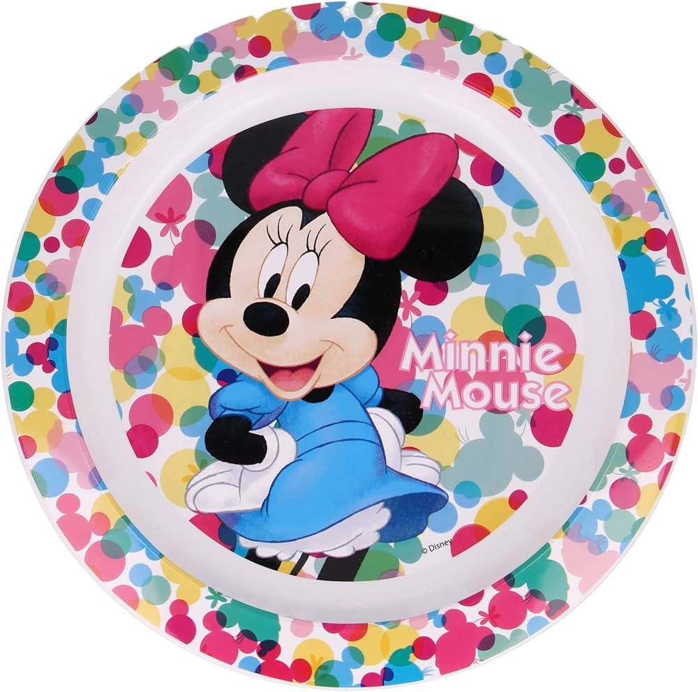 Disney Minnie Feel Good Πλαστικό πιάτο φαγητού για φούρνο μικροκυμάτων 22 cm