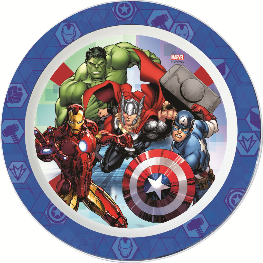 Avengers Rolling Thunder Πλαστικό πιάτο φαγητού για φούρνο μικροκυμάτων 22 cm