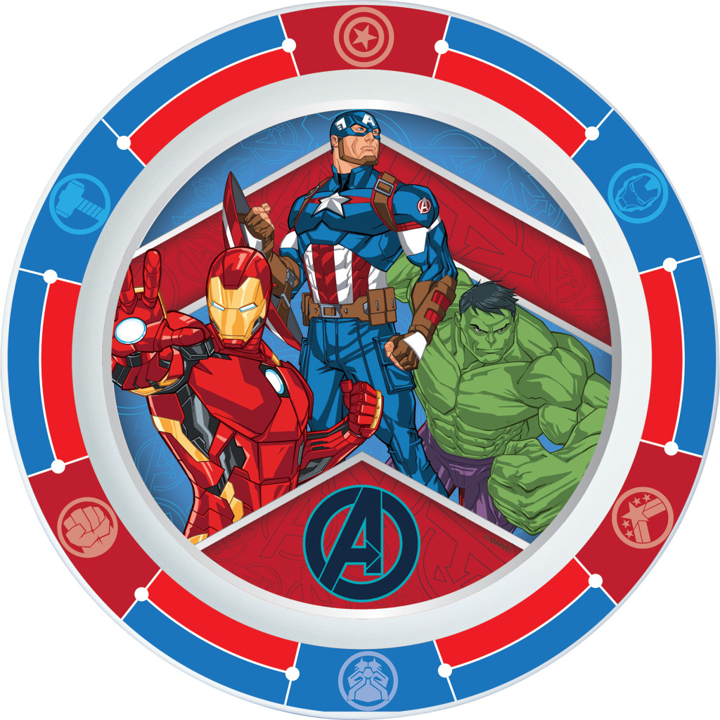 Avengers Army Πλαστικό πιάτο φαγητού για φούρνο μικροκυμάτων 22 cm