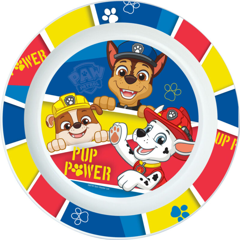 Paw Patrol Pup Power Πλαστικό πιάτο φαγητού για φούρνο μικροκυμάτων 22 cm 5896165