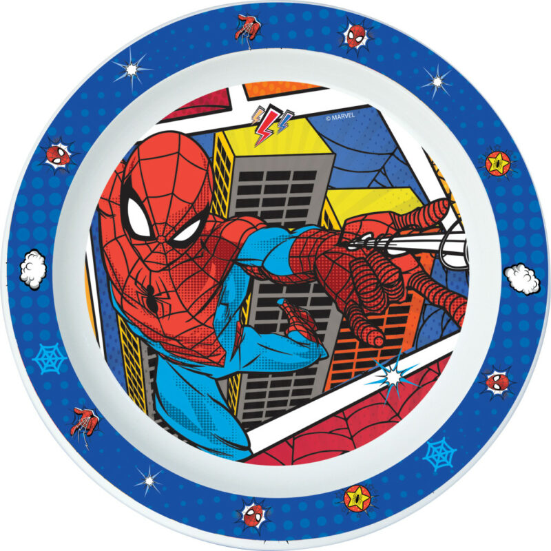 Spiderman Grid Πλαστικό ρηχό πιάτο για φούρνο μικροκυμάτων 22 cm 5896298