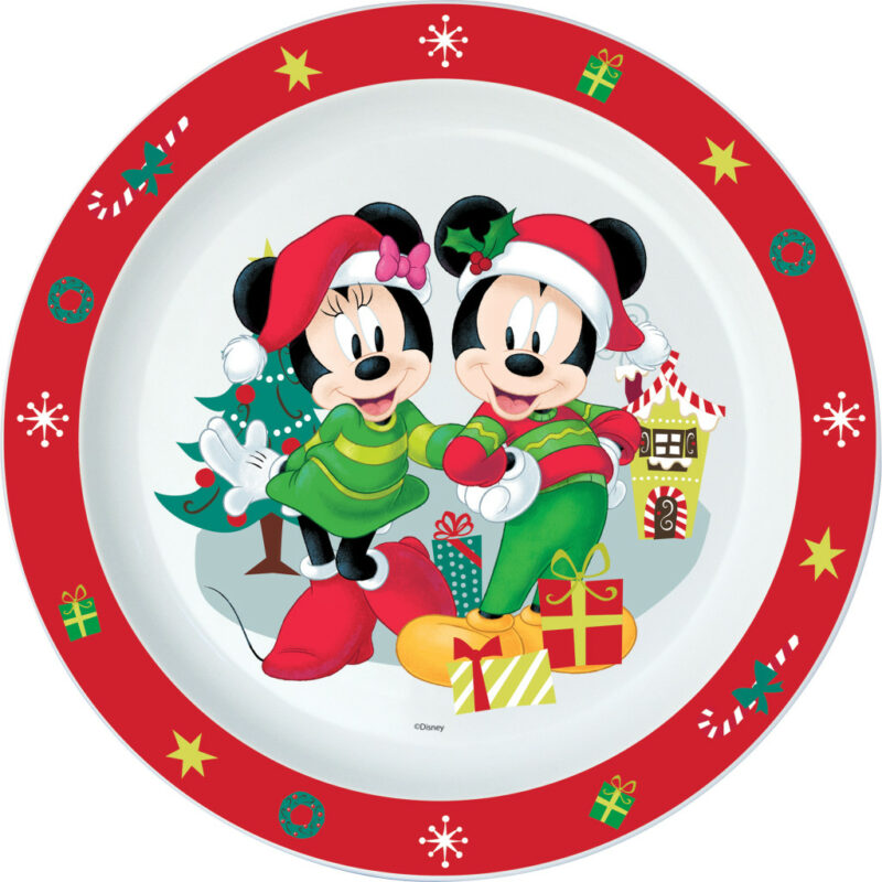Disney Mickey and Mickey Disney Minnie Christmas Πλαστικό πιάτο φαγητού για φούρνο μικροκυμάτων 22 cm 5896037
