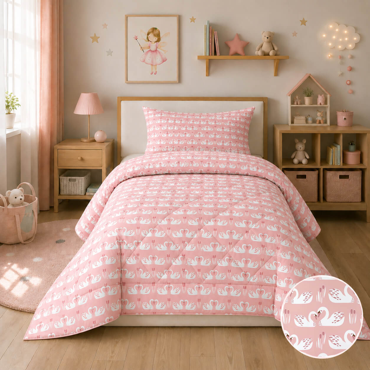 Πάπλωμα Παιδικό 100% Cotton Swan Love