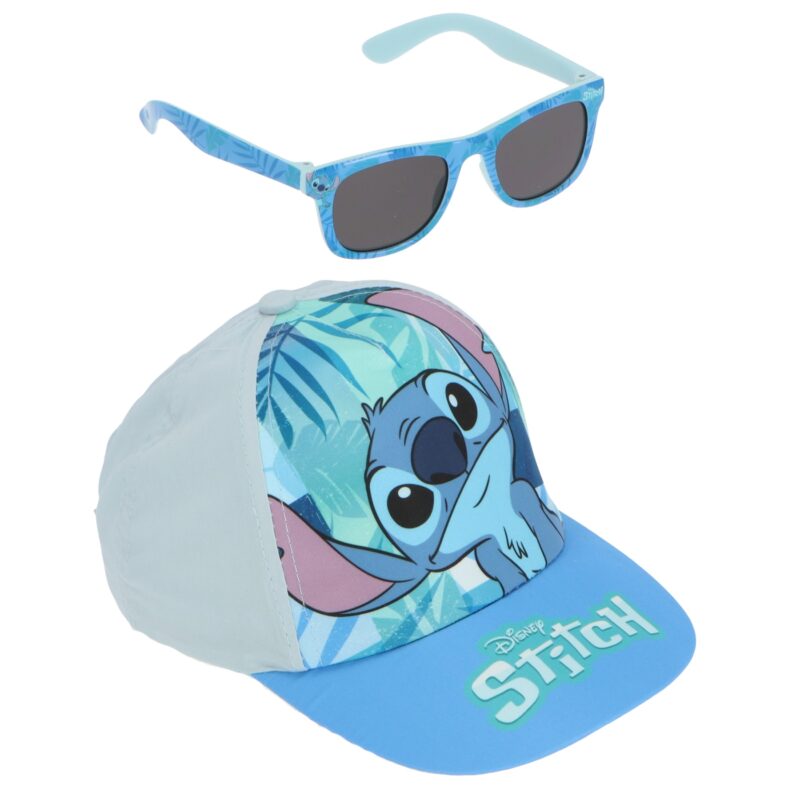 Disney Lilo and Stitch Παιδικό Καπέλο με Γυαλιά Ηλίου Μπλε Βαμβακερό 53 cm 5901796