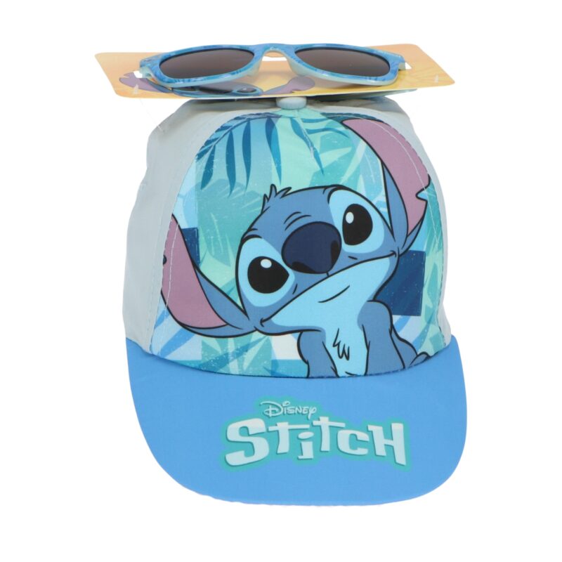 Disney Lilo and Stitch Παιδικό Καπέλο με Γυαλιά Ηλίου Μπλε Βαμβακερό 53 cm 5901797