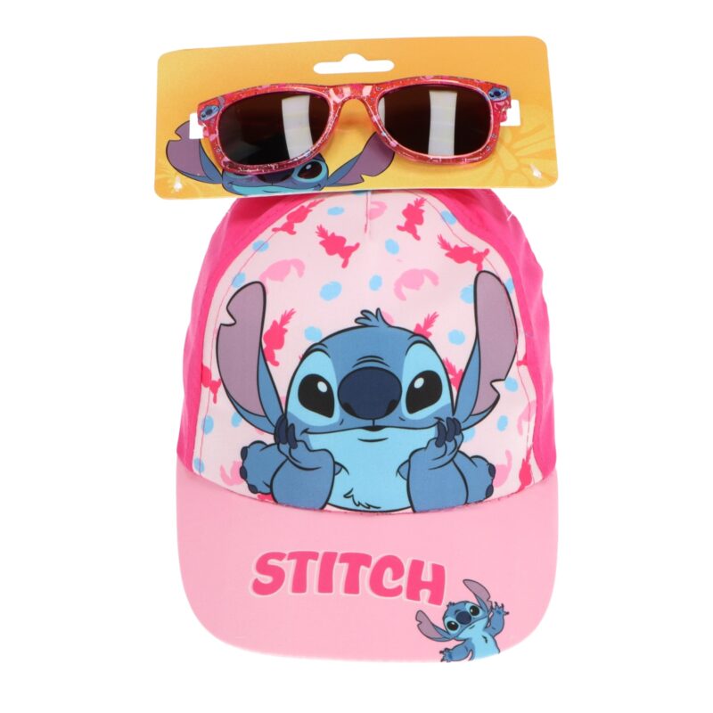 Disney Lilo and Stitch Παιδικό Καπέλο με Γυαλιά Ηλίου Ροζ Βαμβακερό 54 cm 5901802