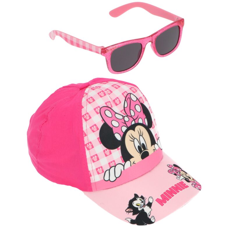 Disney Minnie Mouse Παιδικό Καπέλο με Γυαλιά Ηλίου Ροζ Βαμβακερό 53 cm 5901792