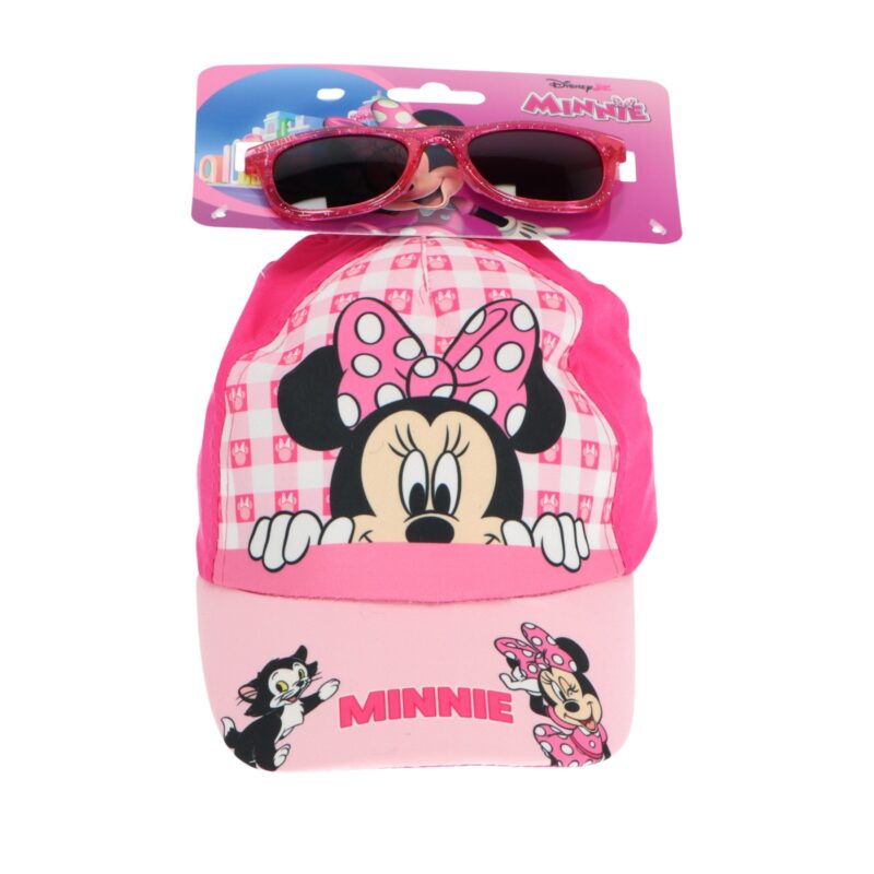 Disney Minnie Mouse Παιδικό Καπέλο με Γυαλιά Ηλίου Ροζ Βαμβακερό 53 cm 5901793