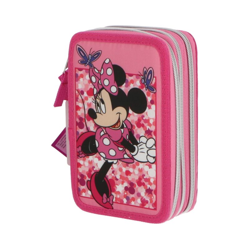 Disney Minnie Mouse Γεμάτη Παιδική Κασετίνα 3 Θέσεων 44 Τεμαχίων Ροζ 19 5901862