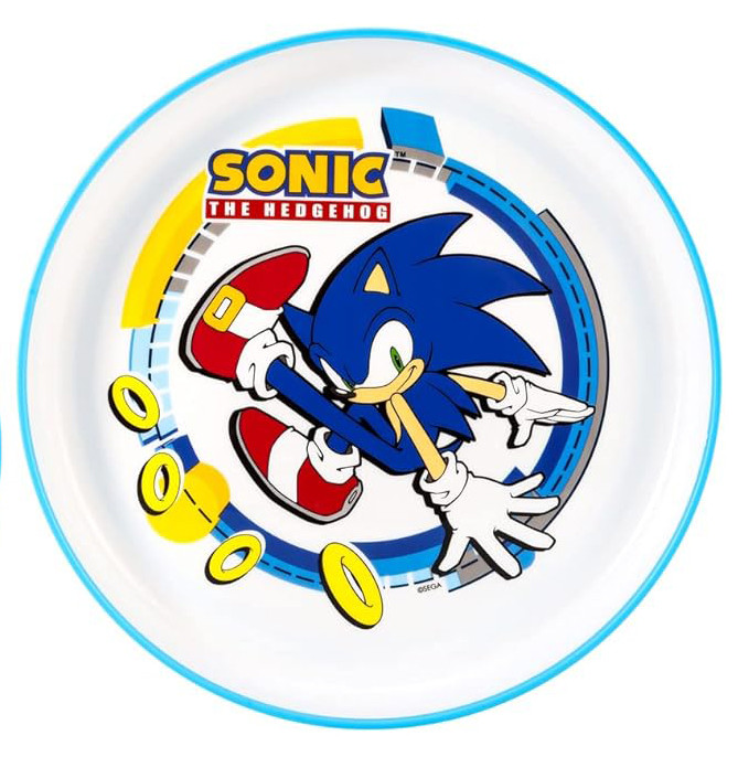 Sonic the Hedgehog Rings αντιολισθητικό Πλαστικό πιάτο φαγητού για φούρνο μικροκυμάτων 5896352