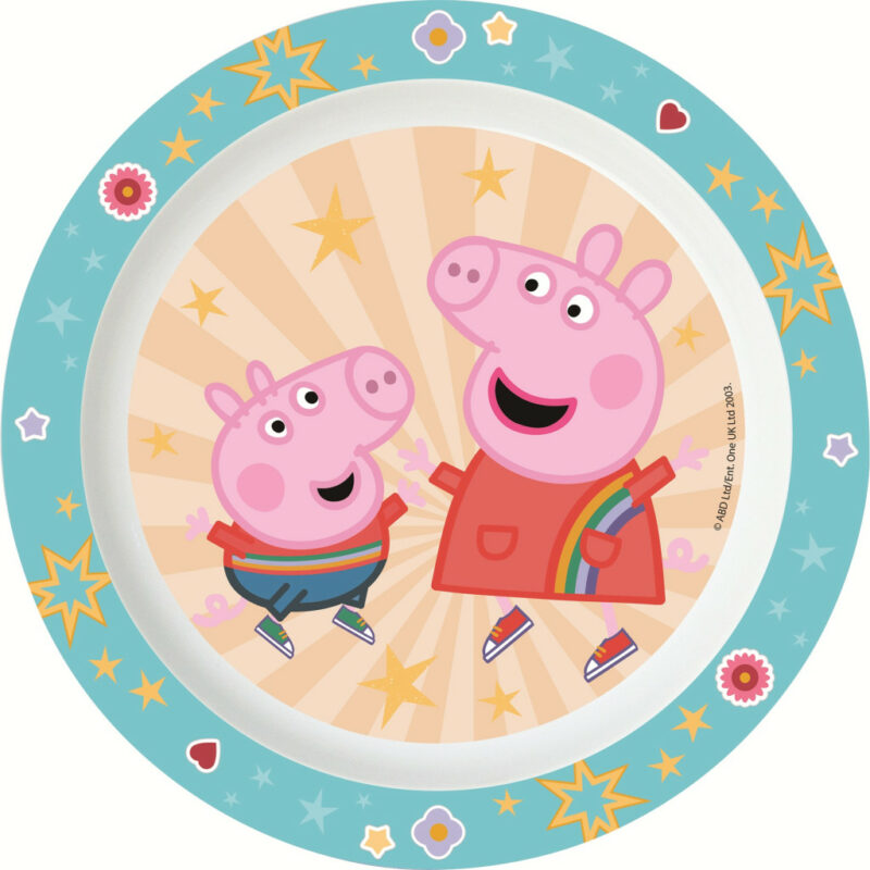 Peppa Pig Kindness Πλαστικό πιάτο φαγητού για φούρνο μικροκυμάτων 22 cm 5891600