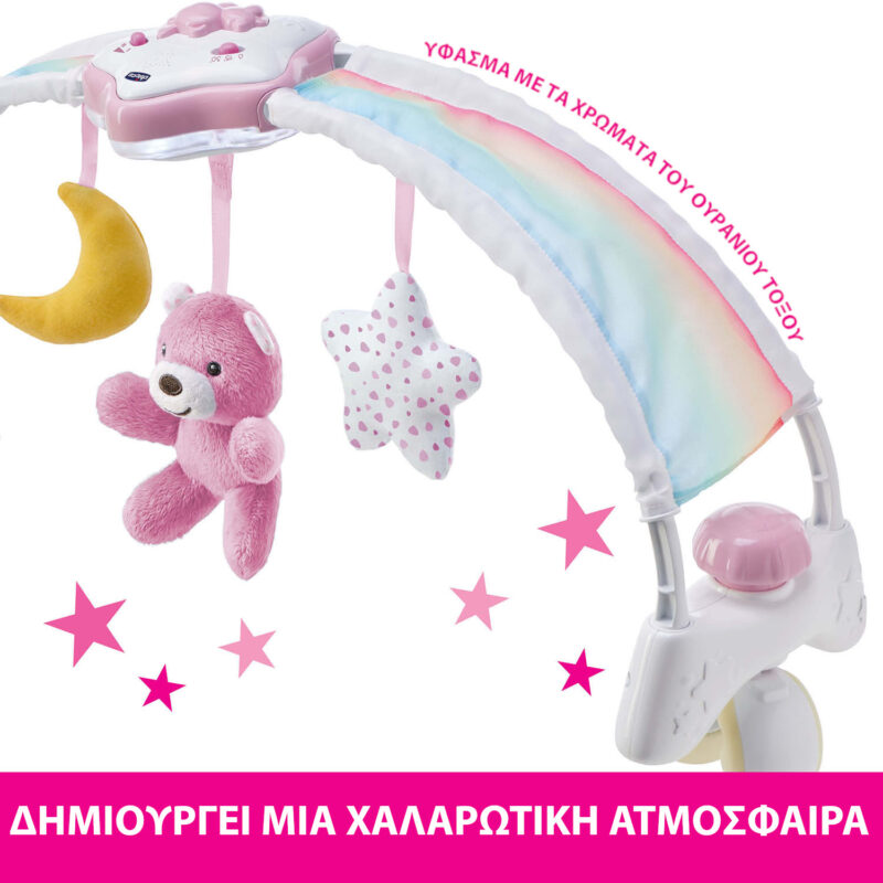 Chicco Βρεφικό Παιχνίδι Κούνιας Rainbow Sky Ροζ Για 0+ Μηνών 5298858