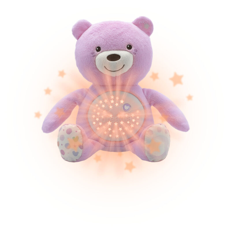 Chicco Βρεφικό Αρκουδάκι με Προβολέα Baby Bear Ροζ Για 0+ 5097246
