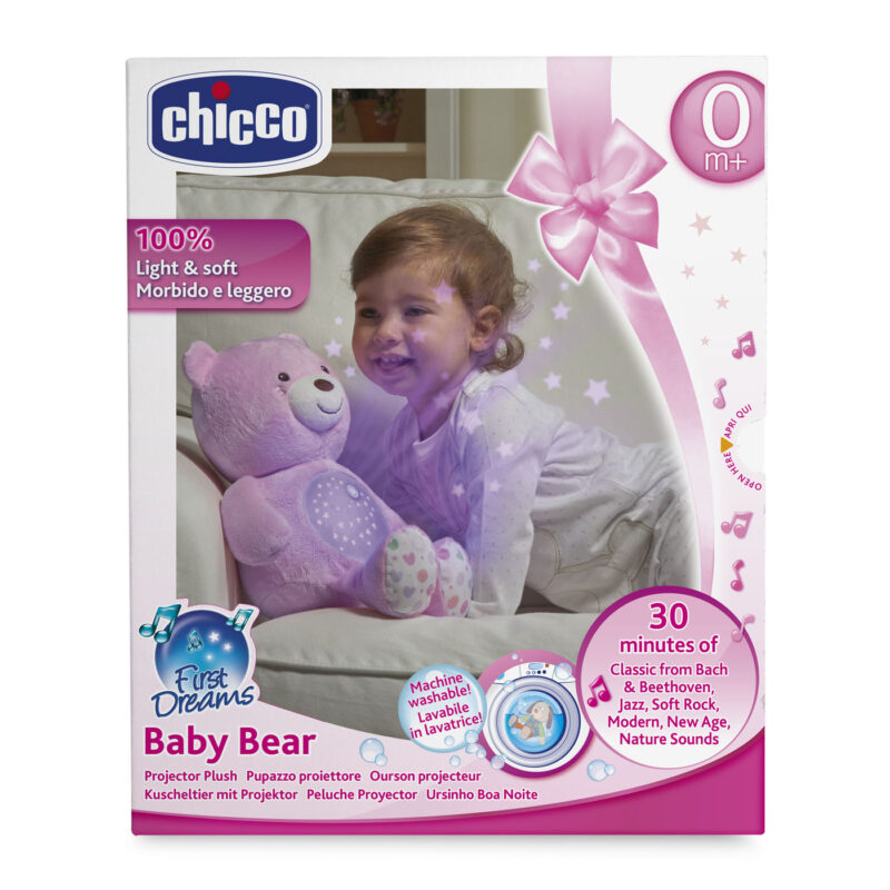 Chicco Βρεφικό Αρκουδάκι με Προβολέα Baby Bear Ροζ Για 0+ 5097250