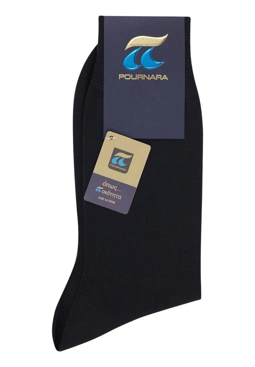 Κάλτσα Μερσεριζέ Βαμβακερή Pournara Premium Basic Μαύρο