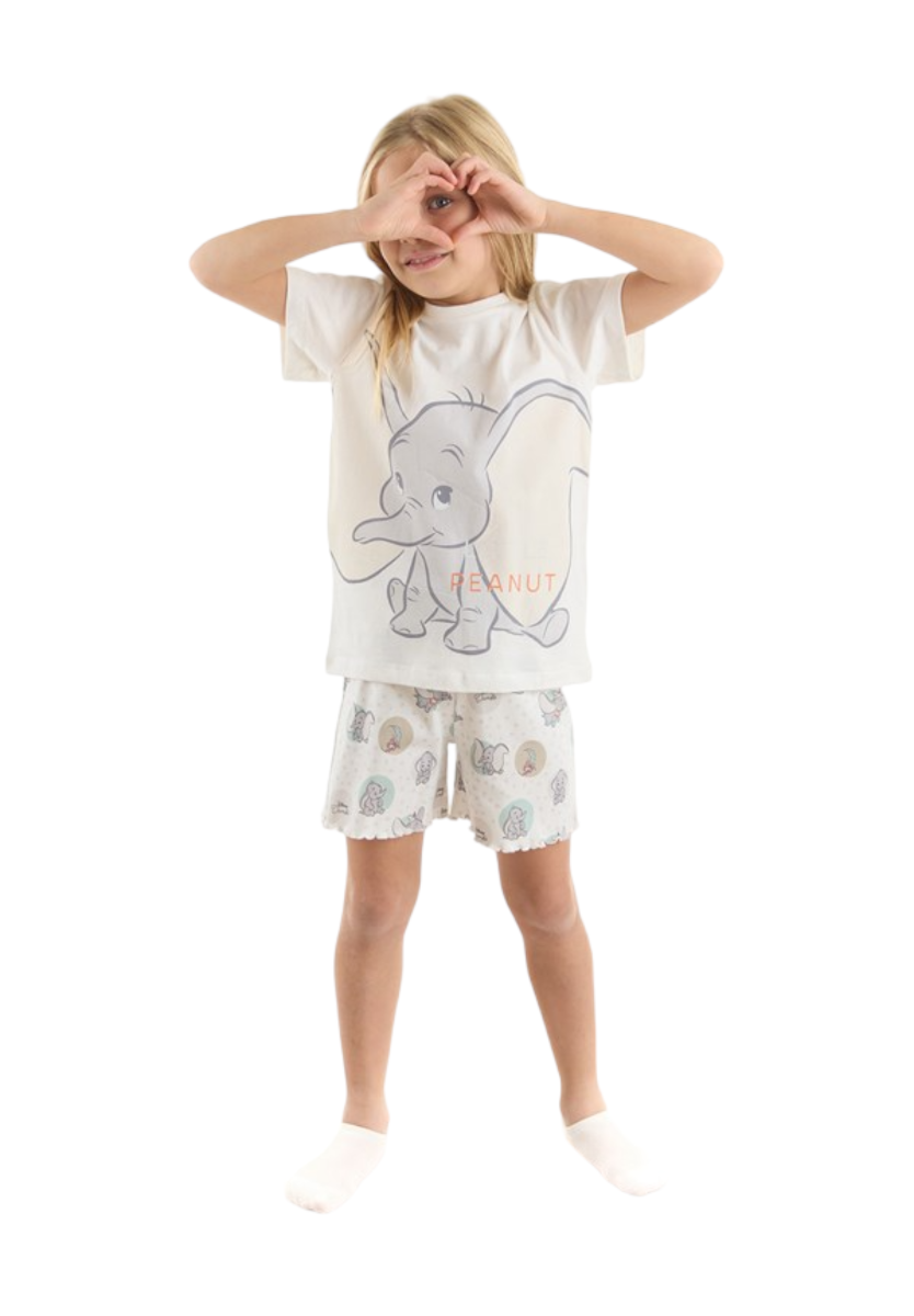 Πιτζάμα για κορίτσι με βερμούδα Dumbo Disney Λευκό