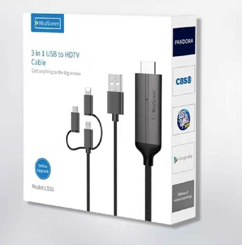 Καλώδιο USB σε HDTV - 3in1 - LD36 - Mirascreen - 884508