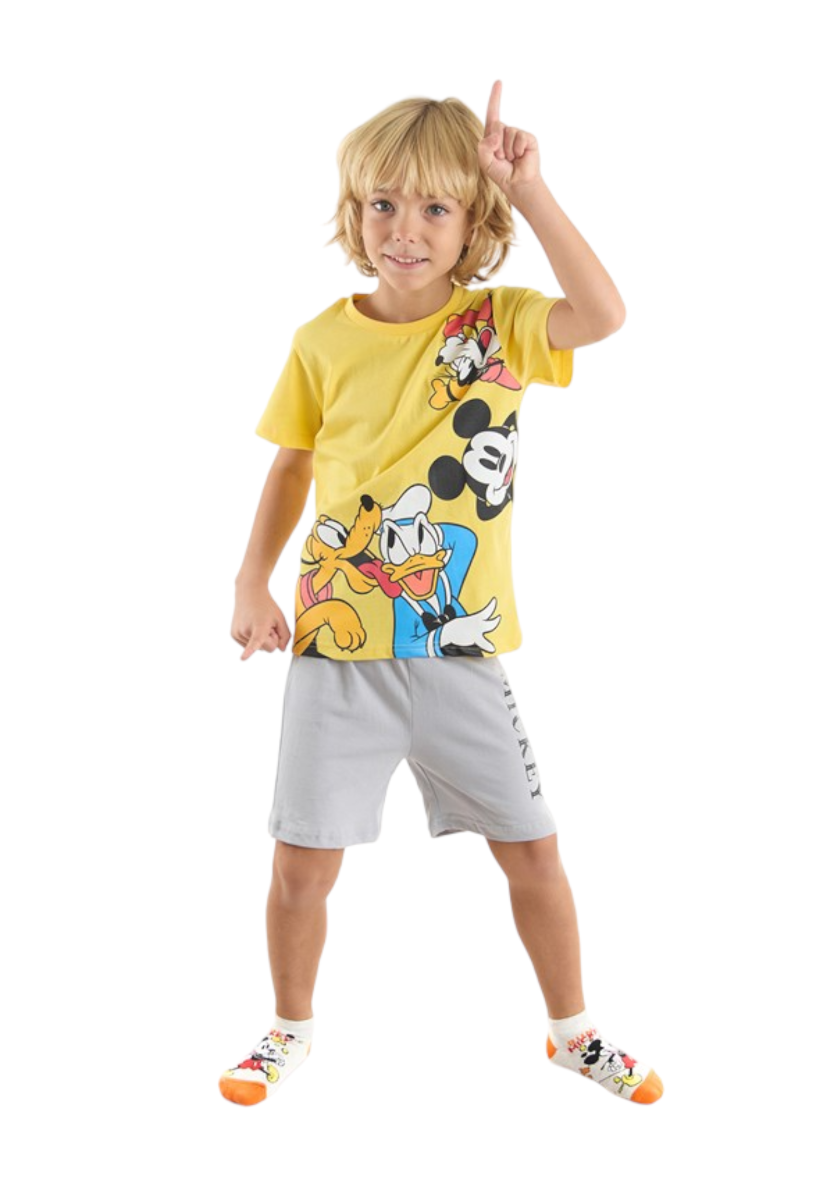 Πιτζάμα για αγόρι με βερμούδα Mickey And Friends Disney Κίτρινο