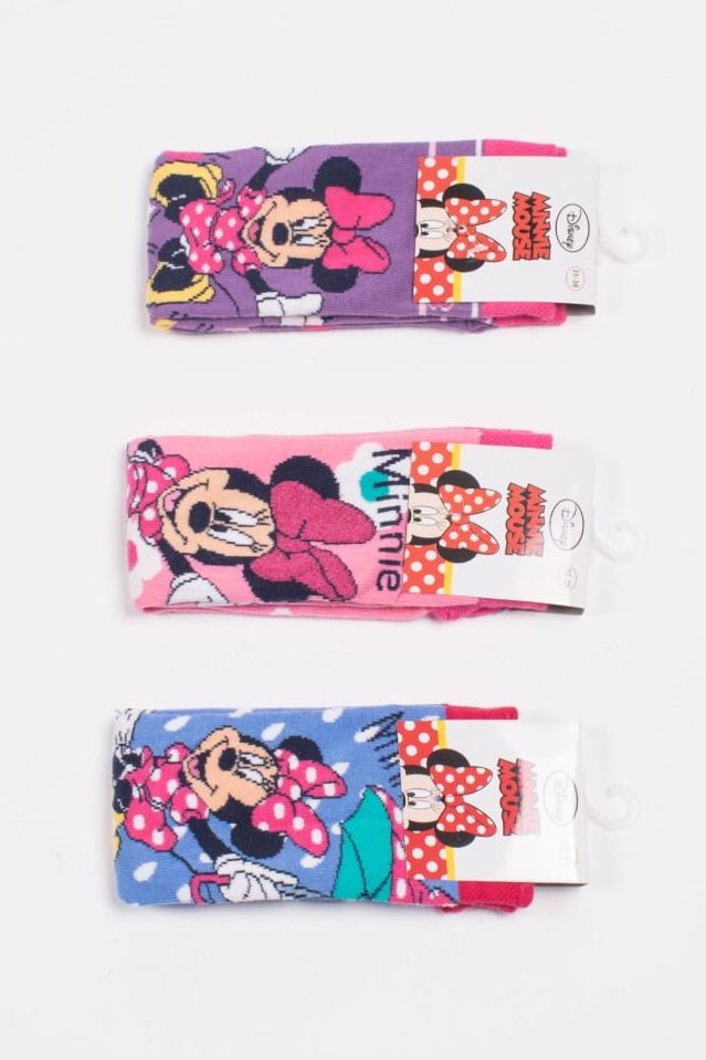 Παιδικές Κάλτσες Disney Minnie Σετ 3 Τεμάχια Πολύχρωμες AllColors