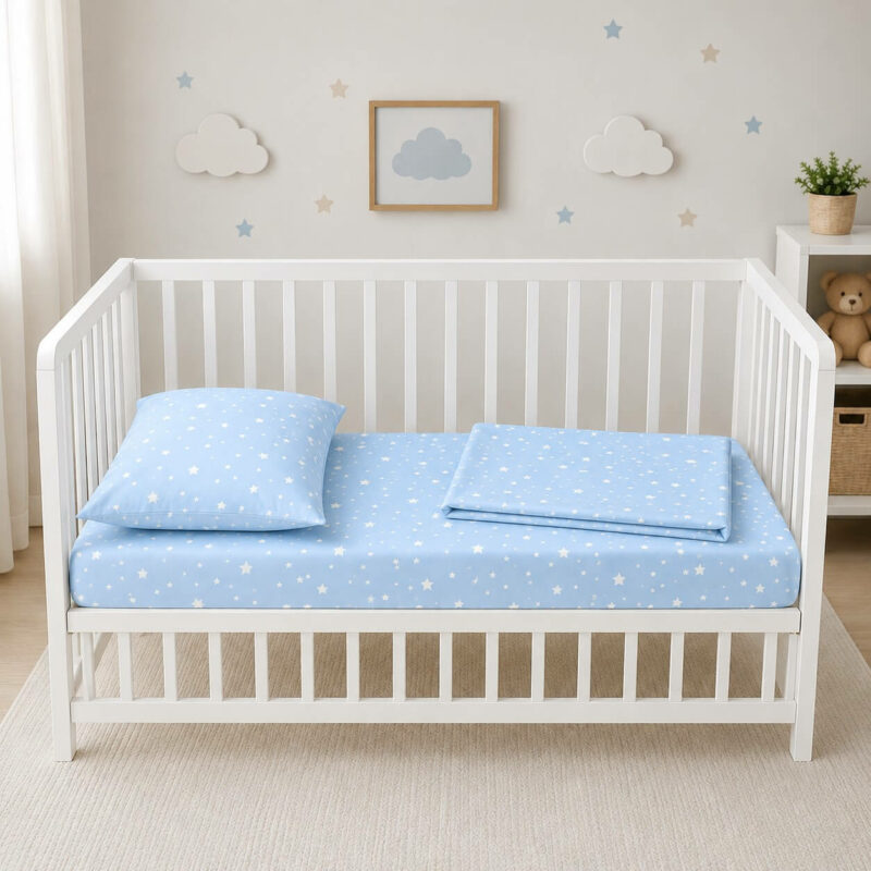 Βρεφικά Σετ Σεντόνι Κούνιας Με Λάστιχο Paradise Blue 5362460