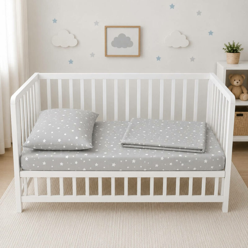 Βρεφικά Σετ Σεντόνι Κούνιας Με Λάστιχο Paradise Grey 5362459