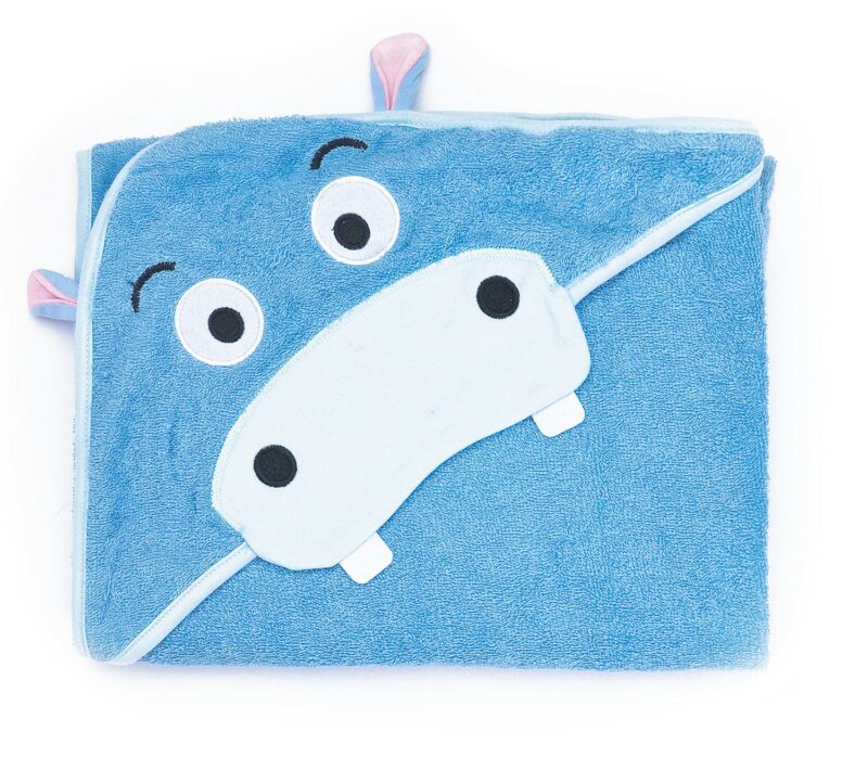 Πετσέτα με Κουκούλα 100x100cm Sensillo Hippo Blue 5902021524181