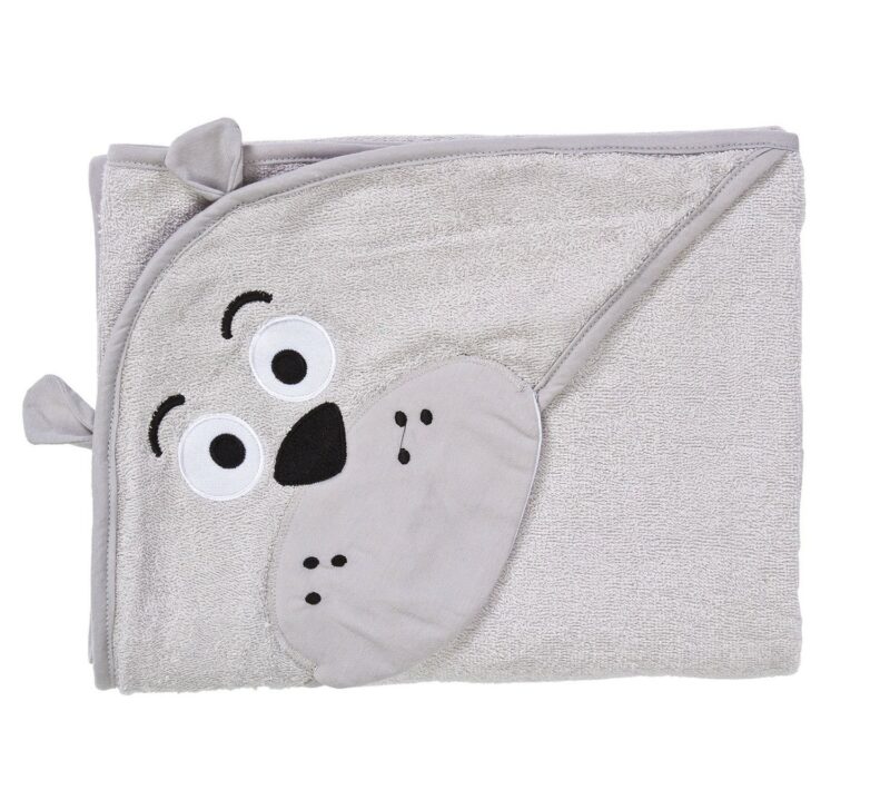 Πετσέτα με Κουκούλα 100x100cm Sensillo Grey Teddy Bear 30591 5902021529629