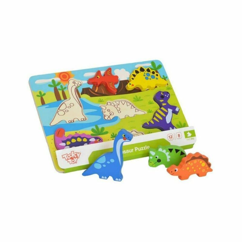 Puzzle Σφηνώματα Ξύλινο 7τμχ Δεινόσαυροι Tooky Toys TKC392
