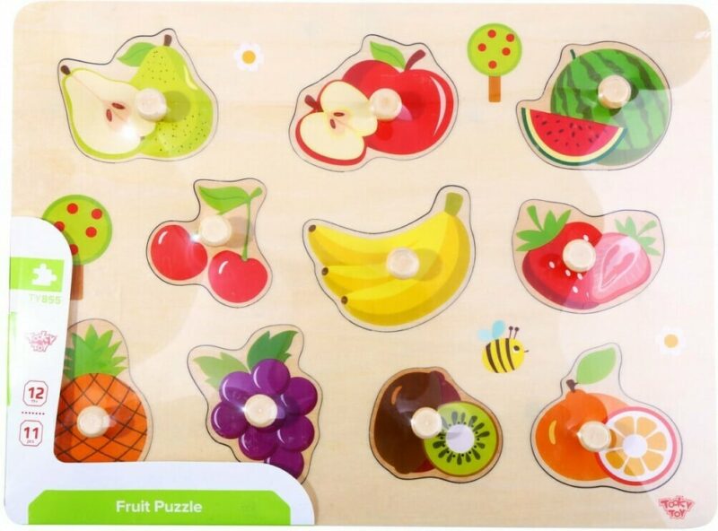 Puzzle Σφηνώματα 10τμχ Ξύλινο Φρούτα Tooky Toys  TY854