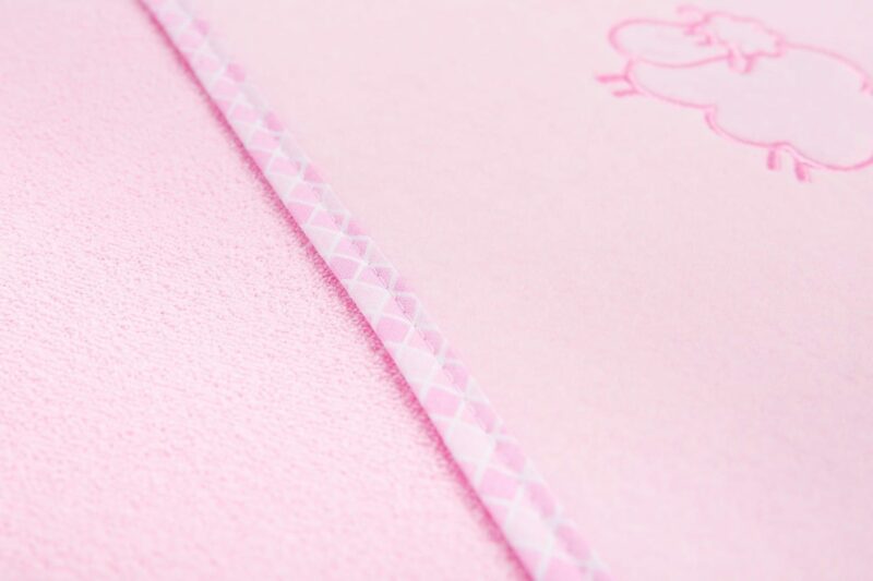 Βρεφική Πετσέτα Μπάνιου 80x80cm Sensillo Lamb Pink 4151