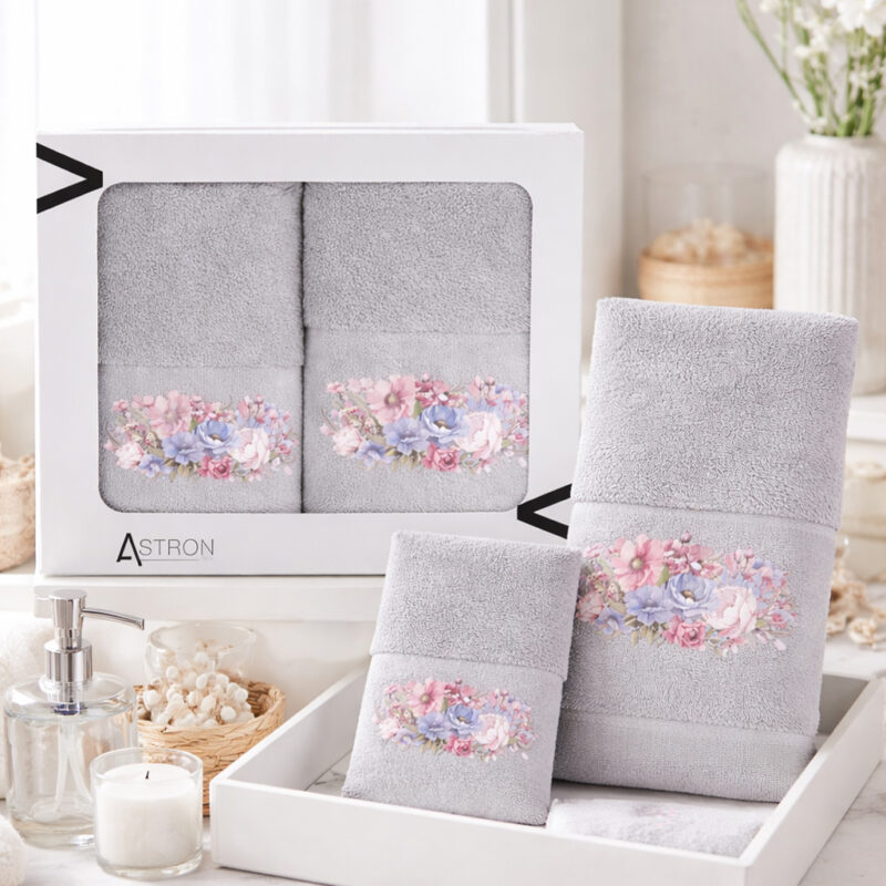 Πετσέτες (Σετ 2 τεμ.) Selena Grey 4835881