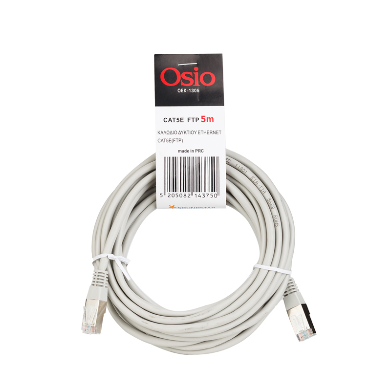 Osio OEK-1305 Kαλώδιο δικτύου Εthernet Cat5e (FTP) RJ45 σε RJ45 5m 3320069