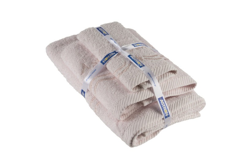 Πετσέτες σετ 3τμχ Ecru Design 1